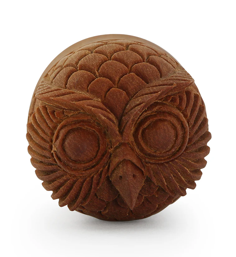 Carved Owl Wood Plugs - Image 2