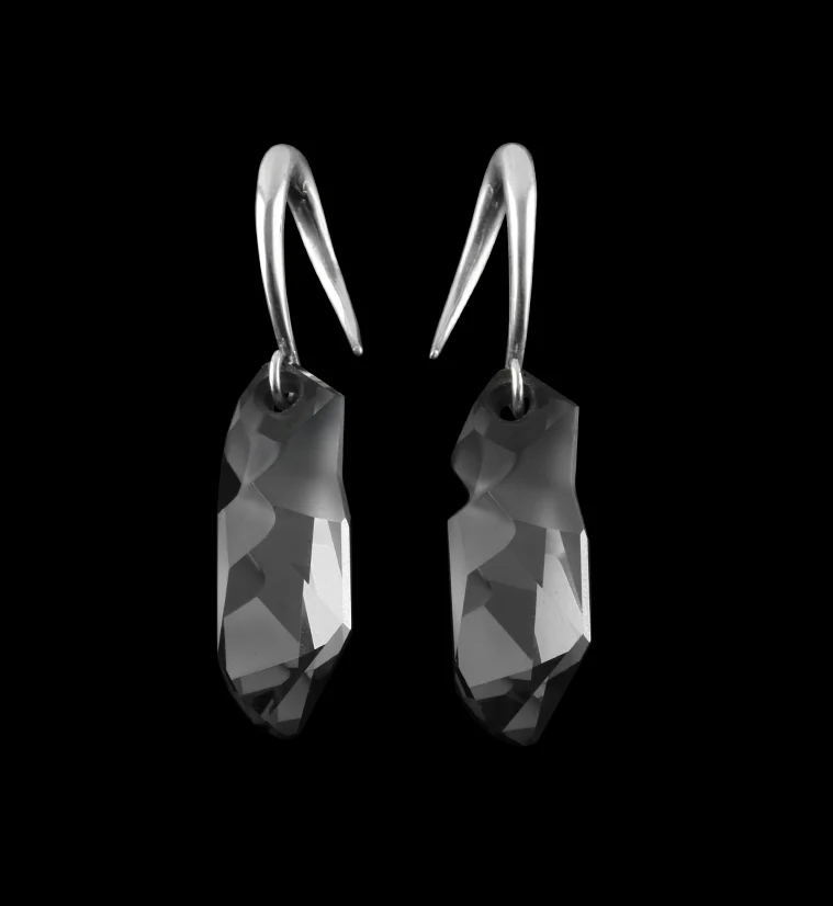 Charcoal Swarovski Flexure CZ White Brass Hangers - Image 2