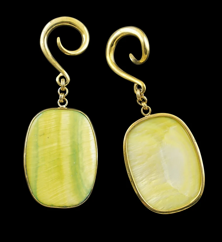 Chartreuse Mother of Pearl Shell Hangers - Image 2