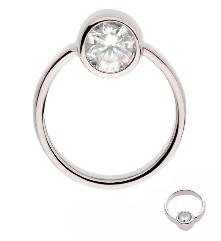 Orbit Top Clear CZ Internally Threaded Titanium Top