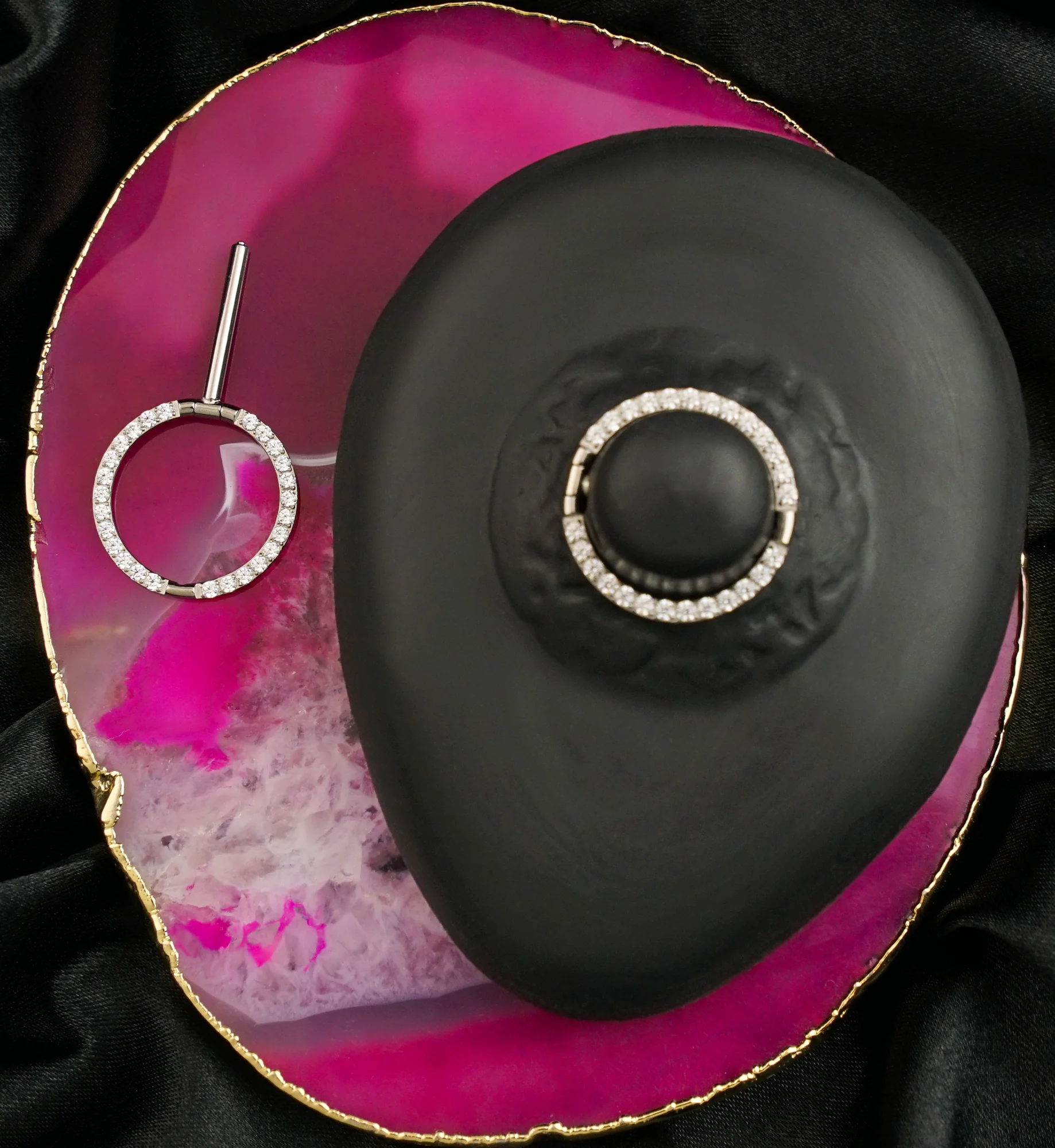 Circlet Clear CZ Titanium Nipple Clicker Ring - Image 2