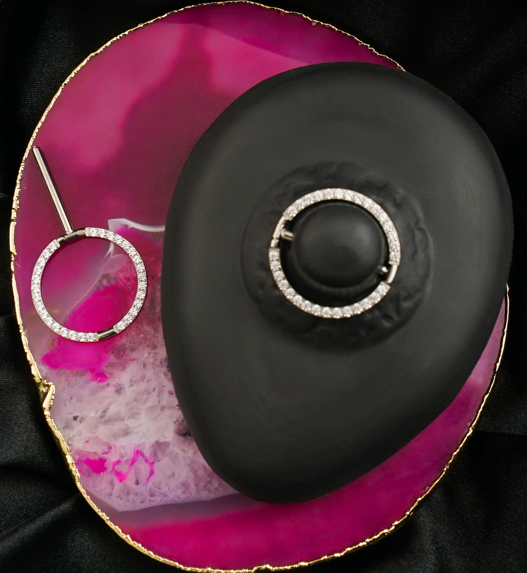 Circlet Clear CZ Titanium Nipple Clicker Ring - Image 3