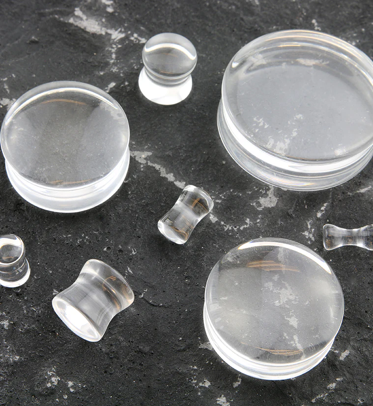 Clear Glass Double Flare Plugs - Image 2