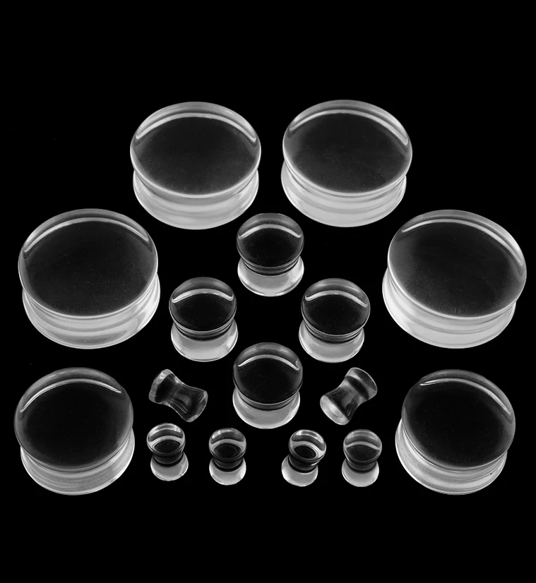 Clear Glass Double Flare Plugs - Image 3