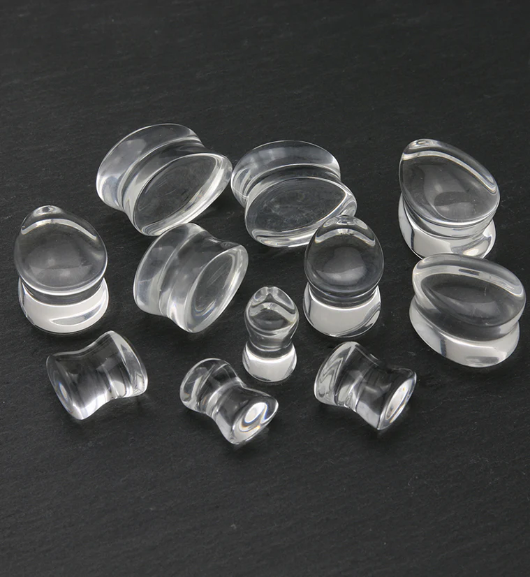 Clear Glass Teardrop Plugs - Image 2