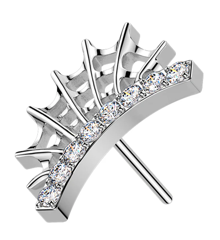 Cobweb CZ Titanium Threadless Top