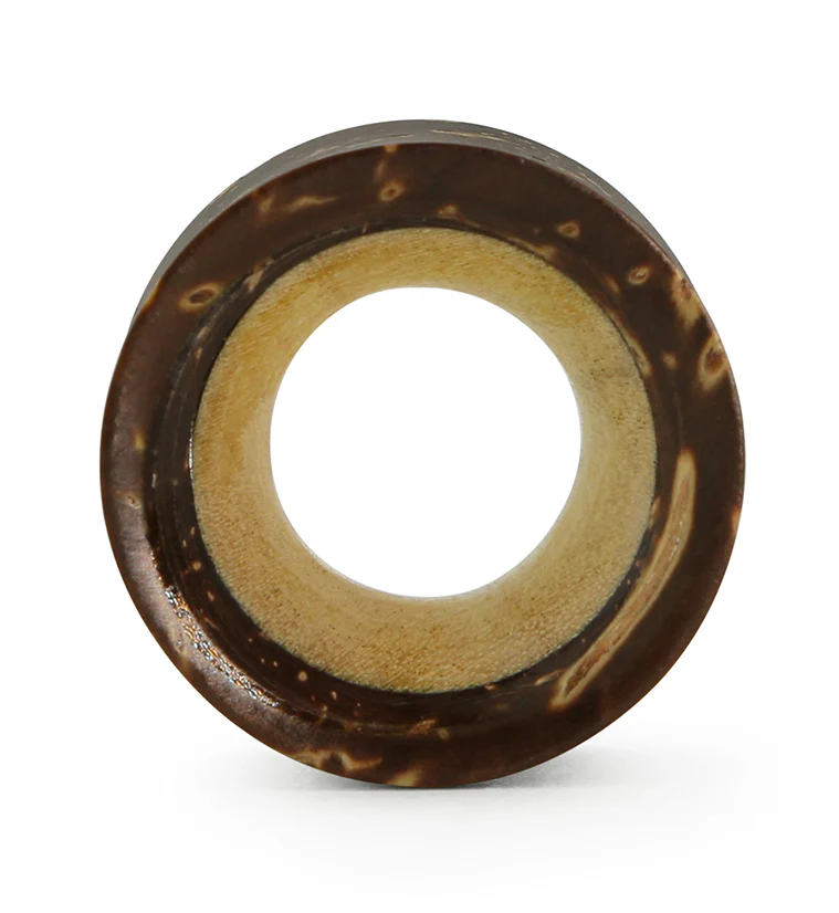 Coconut Shell Tunnel Plugs With Crocodile Wood Inlay - Image 2