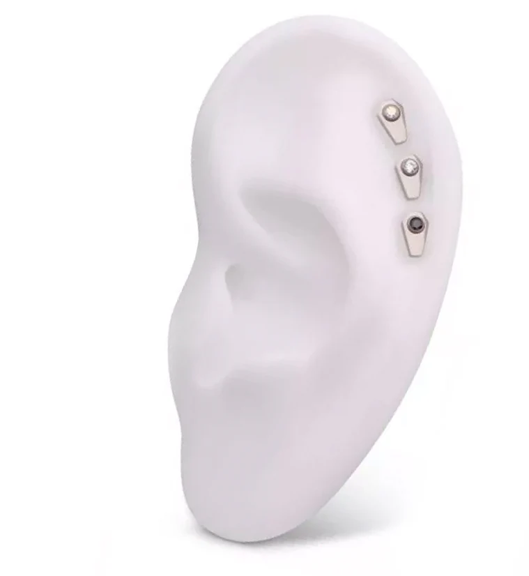Coffin Round Clear CZ Titanium Threadless Top - Image 3