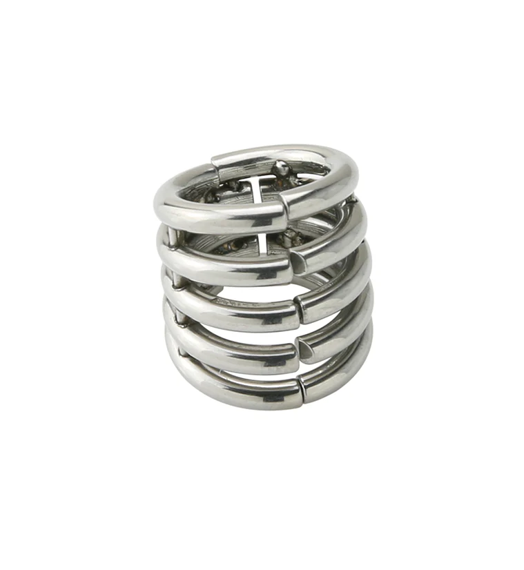Stacked Stainless Steel Rings - 5 Ring Stack - Image 3