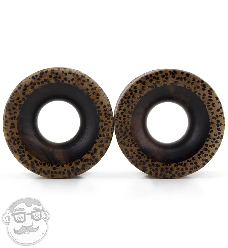 Concave Coconut Wood Tunnels With Areng Wood Inlay - Image 7