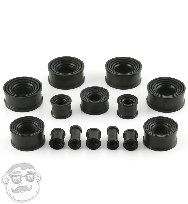 Concave Wooden Rings Tunnel Plugs - Image 2