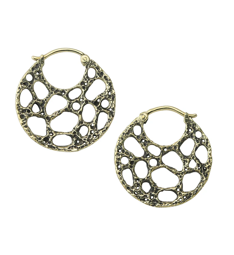 Coral Sponge Brass Hangers / Earrings - Image 2
