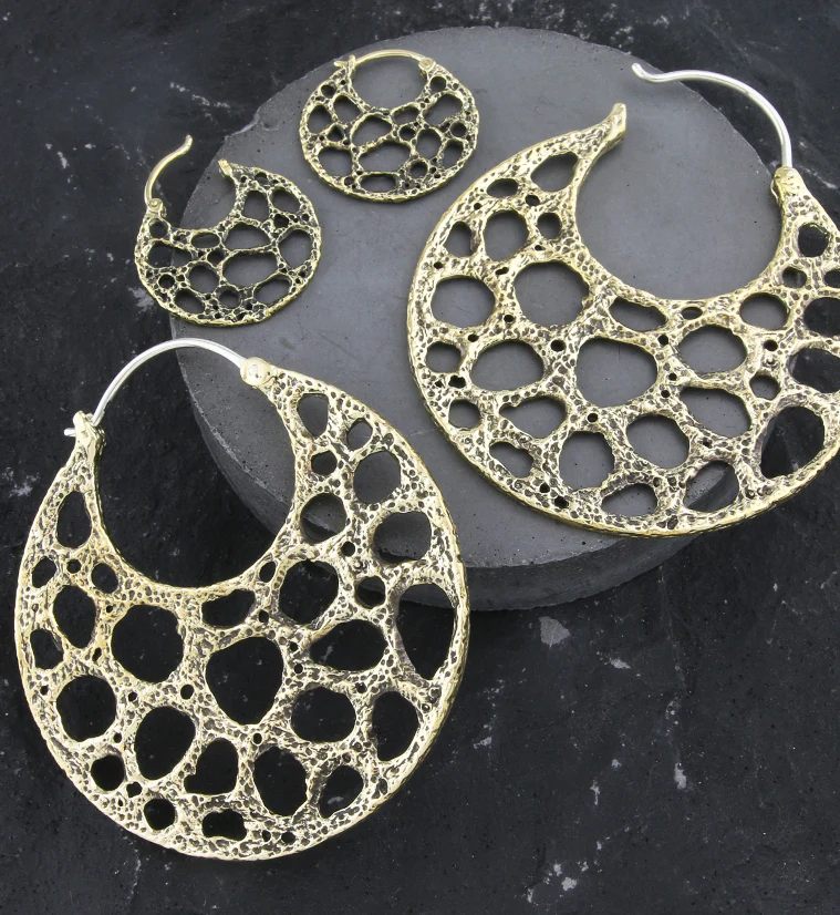 Coral Sponge Brass Hangers / Earrings - Image 3