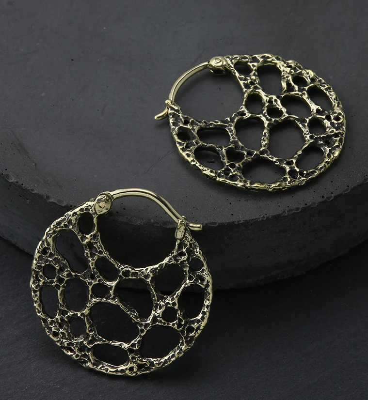 Coral Sponge Brass Hangers / Earrings - Image 4