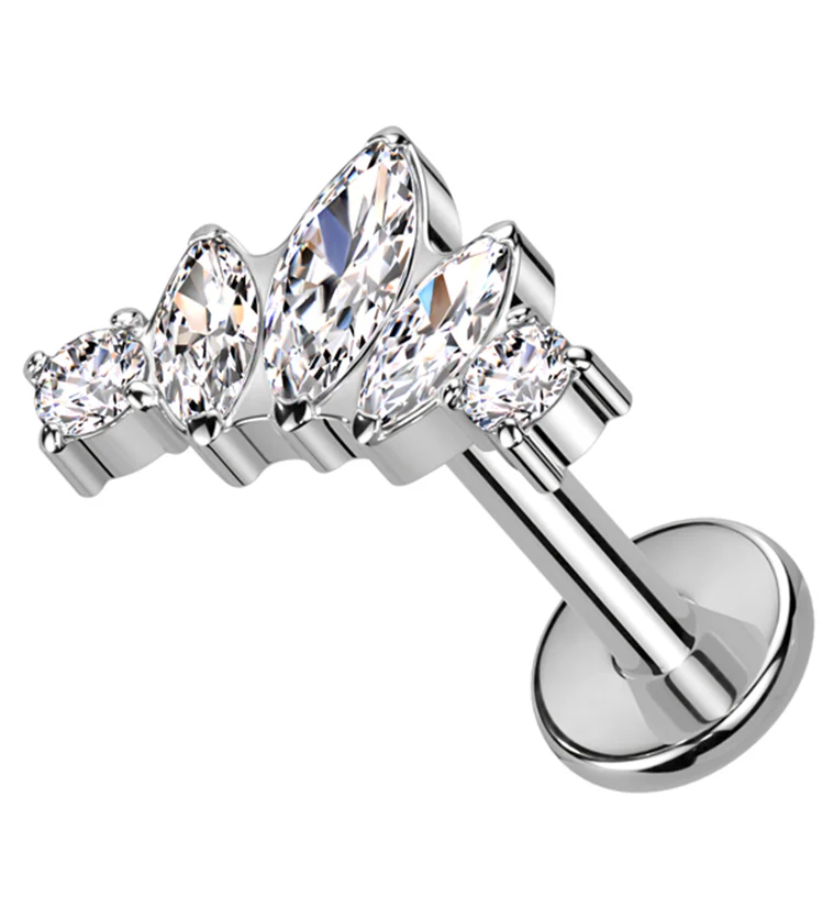 Coronal Clear CZ Internally Threaded Titanium Labret