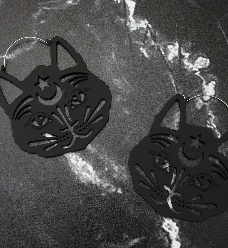 Cosmic Cat Plug Hoops - Image 2