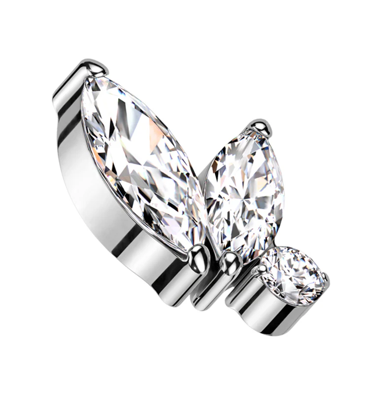 Coterie Clear CZ Internally Threaded Titanium Top