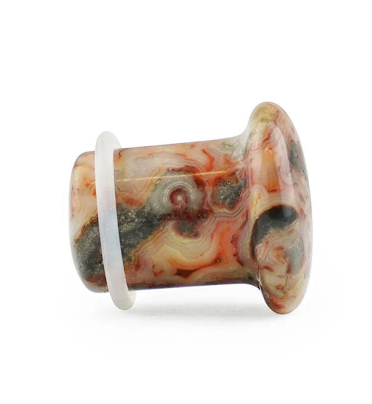 Crazy Lace Agate Stone Plugs - Single Flare - Image 4