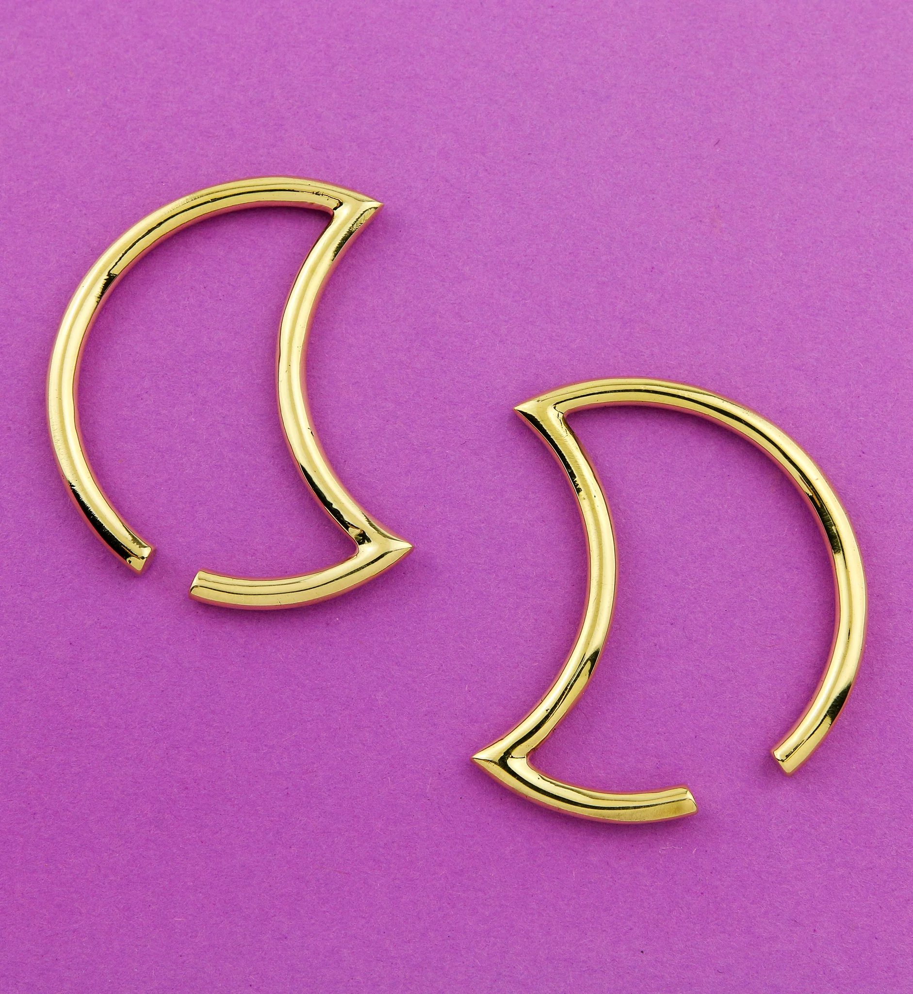 Crescent Moon Brass Ear Weights - Image 2