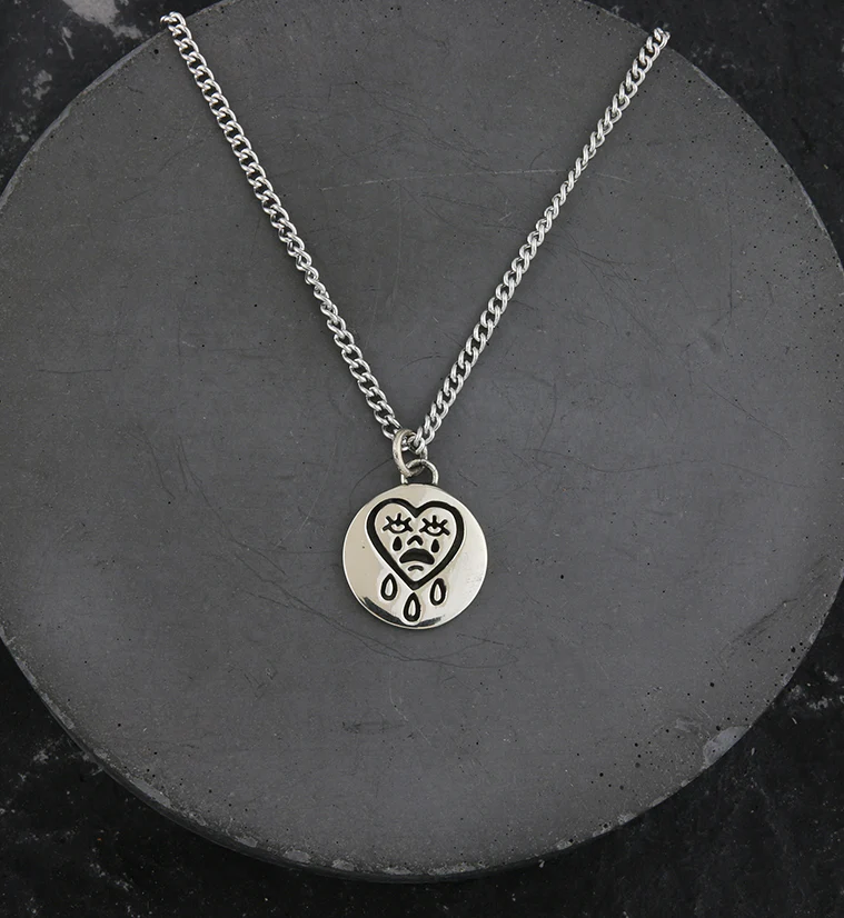Cry Baby White Brass Charm Necklace - Image 2