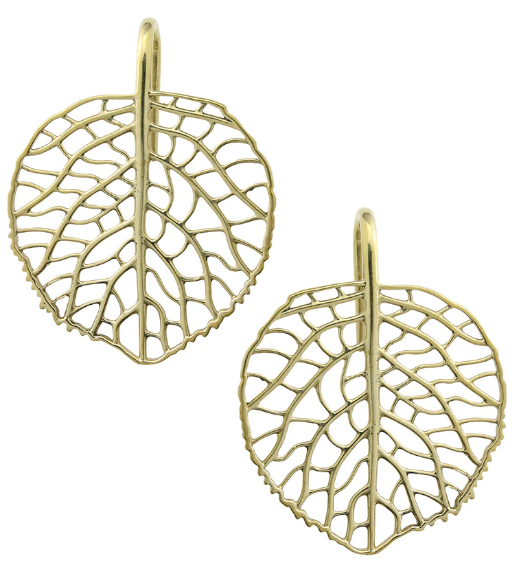 Crystal Anthurium Leaf Brass Hangers