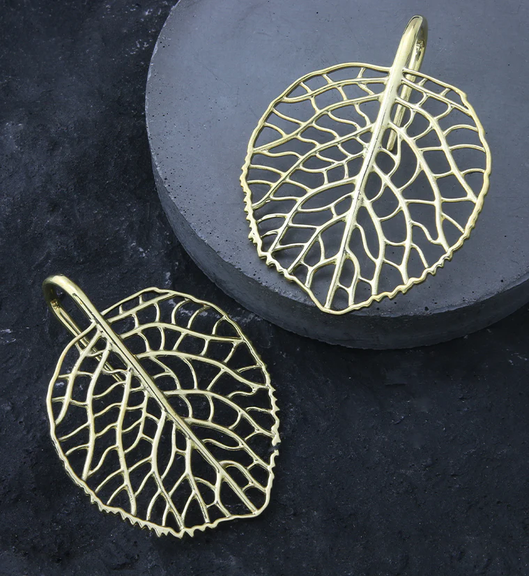 Crystal Anthurium Leaf Brass Hangers - Image 3