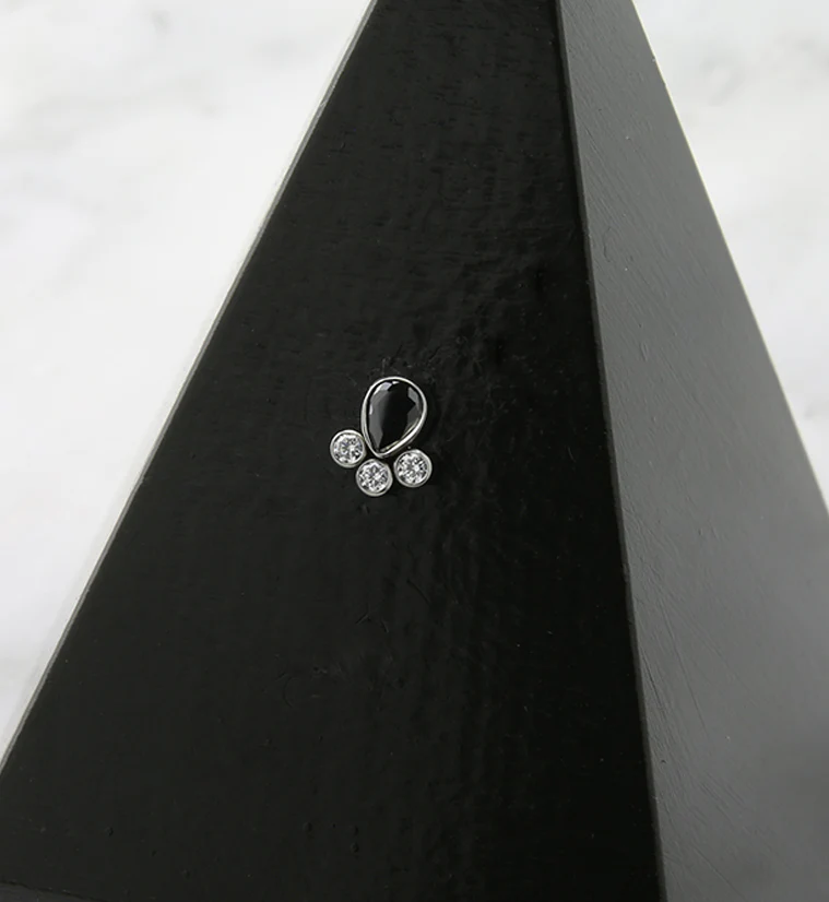 Dab Black CZ Titanium Threadless Top - Image 2