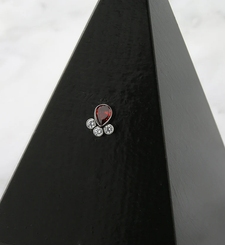 Dab Red CZ Titanium Threadless Top - Image 2