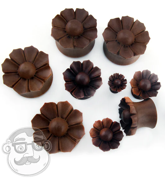 Daisy Flower Wood Plugs - Image 3