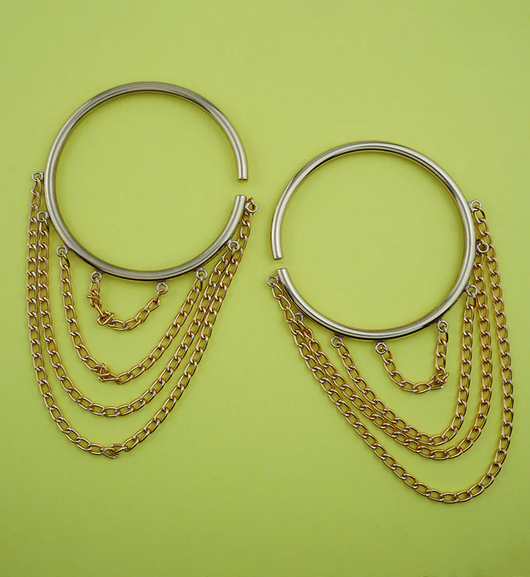 Dangle Chain Brass Ear Weights - Image 2