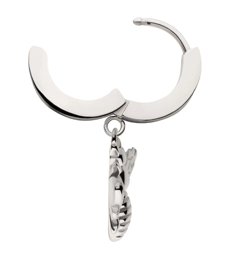 Dangling Bee Stainless Steel Hoop Huggie Earrings - Image 3