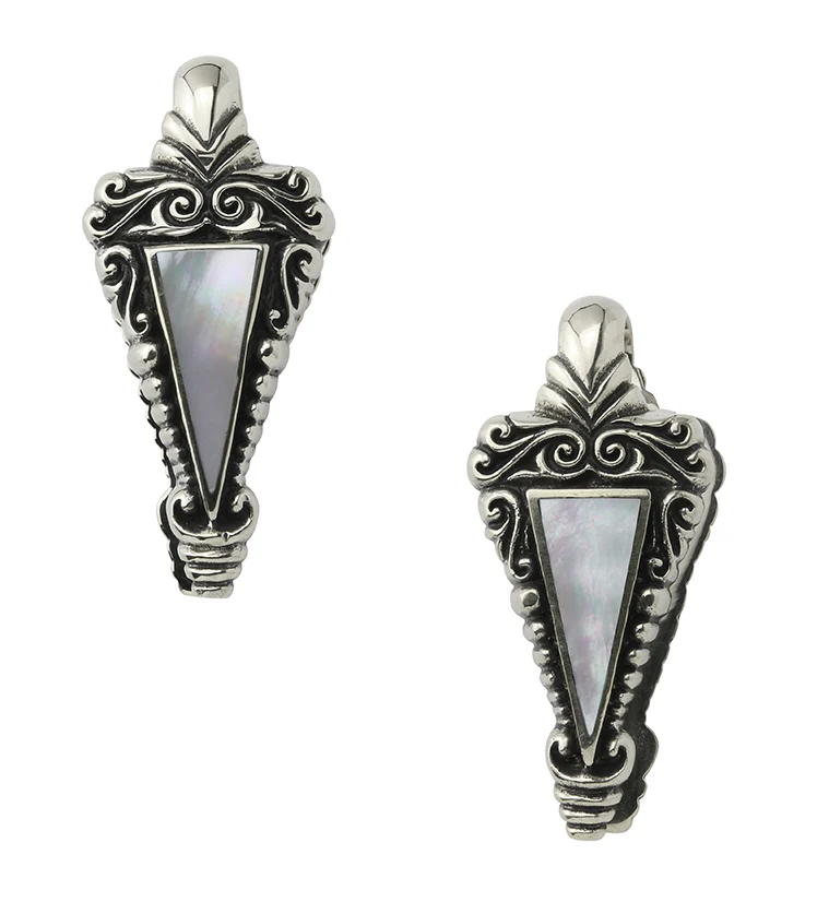 Dart MOP White Brass Ear Weights - Image 2