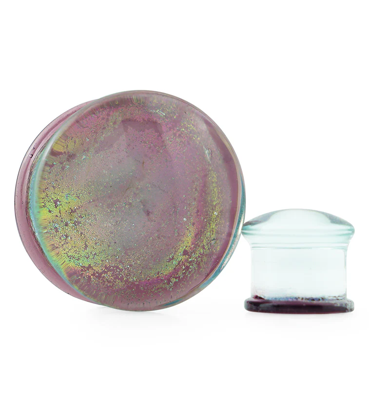 Daybreak Dichroic Glass Double Flare Plugs - Image 3