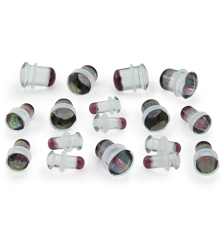 Daybreak Dichroic Glass Single Flare Plugs - Image 3