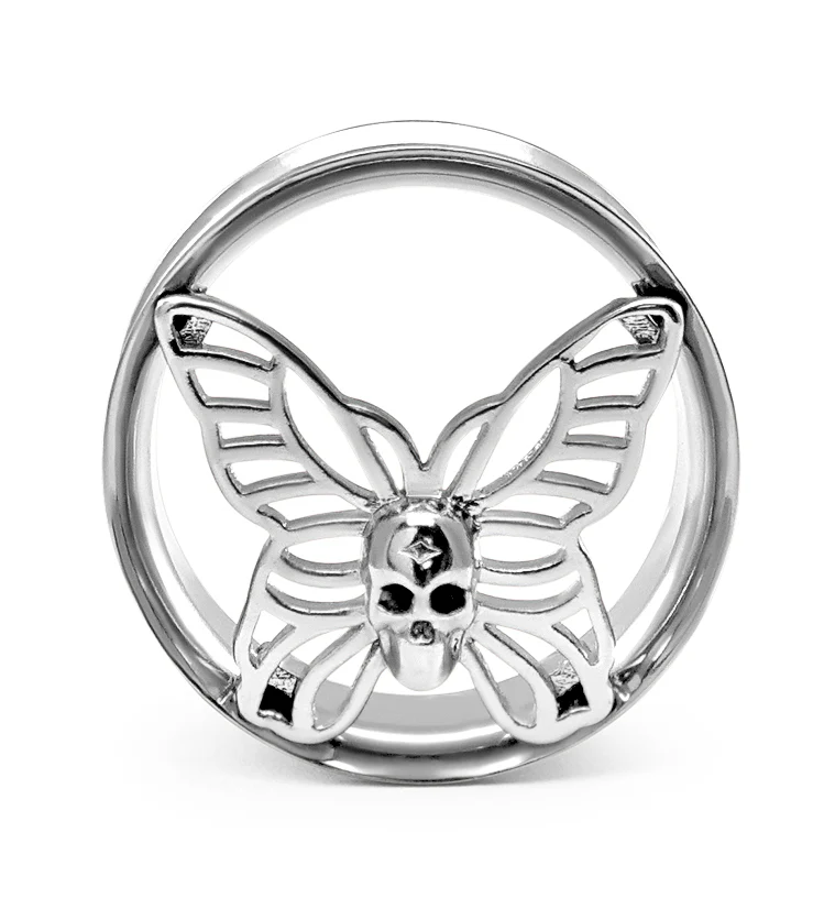 Death Moth Stainless Steel Double Flare Tunnels - Image 3