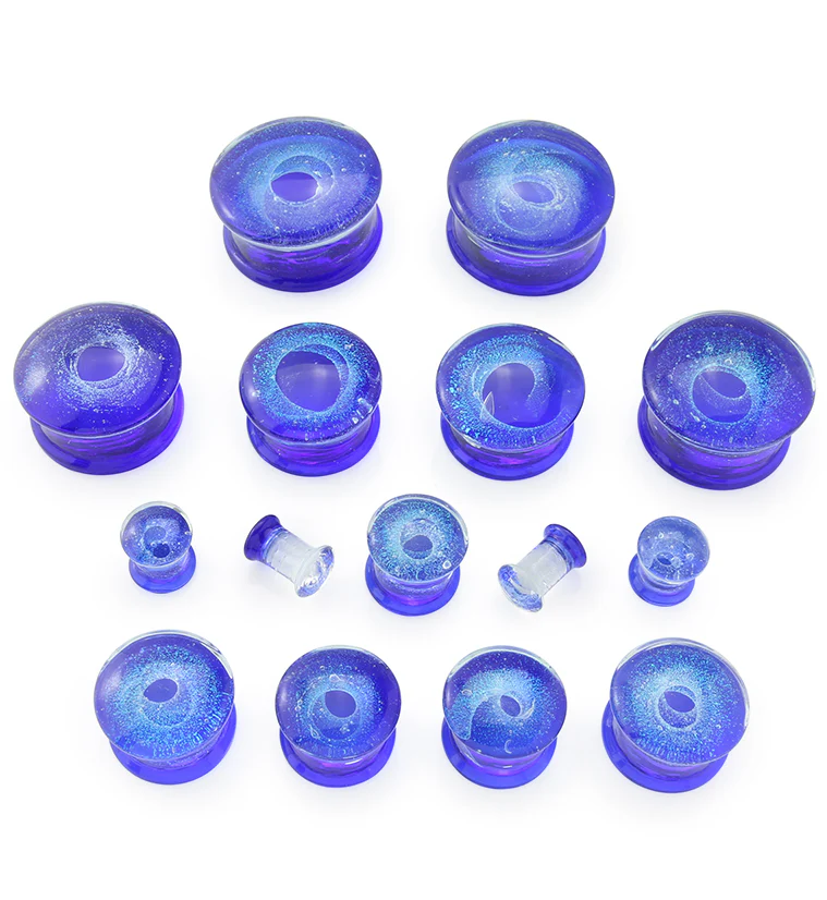 Deep Blue Interstellar Glass Double Flare Plugs - Image 2