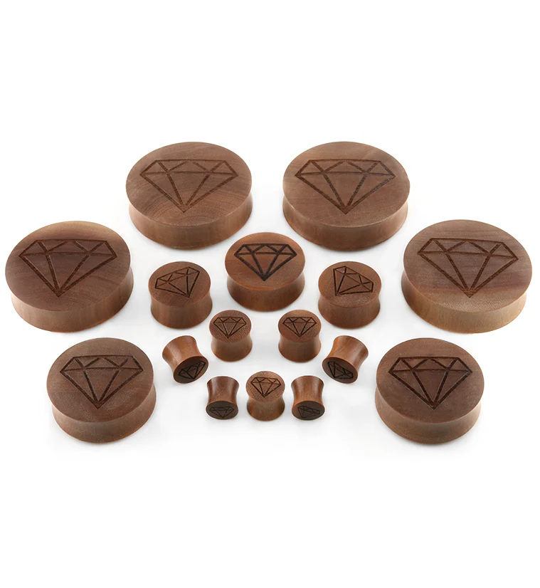 Diamond Engraved Wood Plugs - Image 2