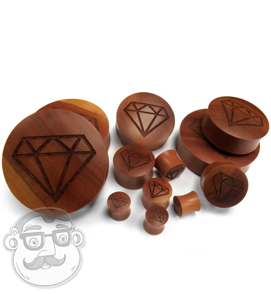 Diamond Engraved Wood Plugs - Image 4