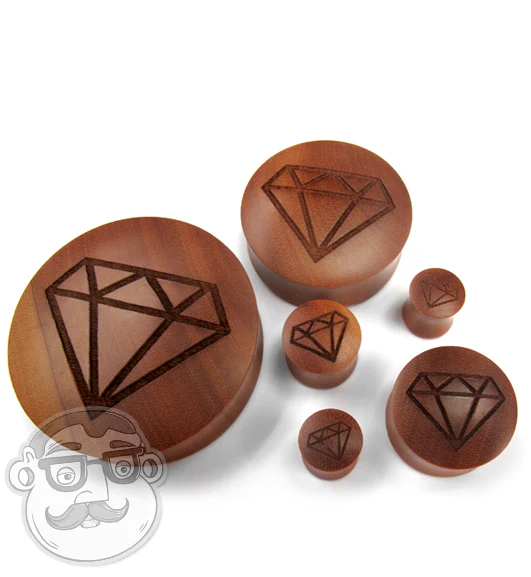 Diamond Engraved Wood Plugs - Image 5