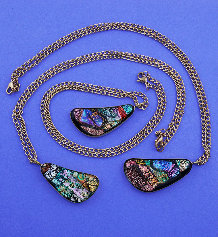Dichroic Glass Pendant Necklace - Image 3