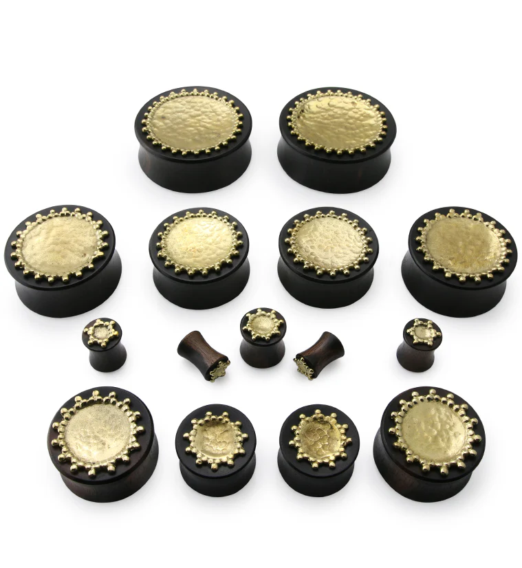 Doily Brass Inlay Areng Wood Plugs - Image 4