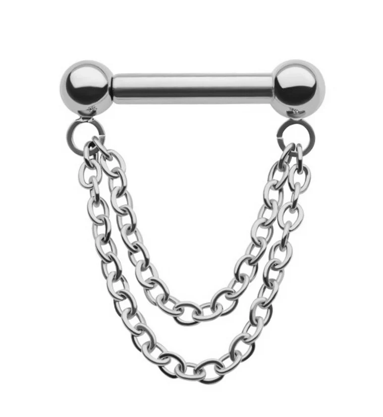 Double Dangle Chain Threadless Barbell