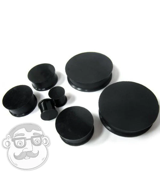 Double Flare Black Silicone Plugs (CLOSE OUT) - Image 5