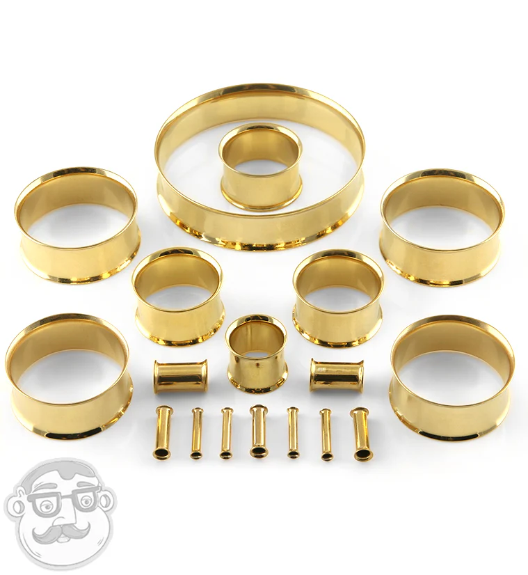 Gold PVD Double Flare Tunnels - Image 7