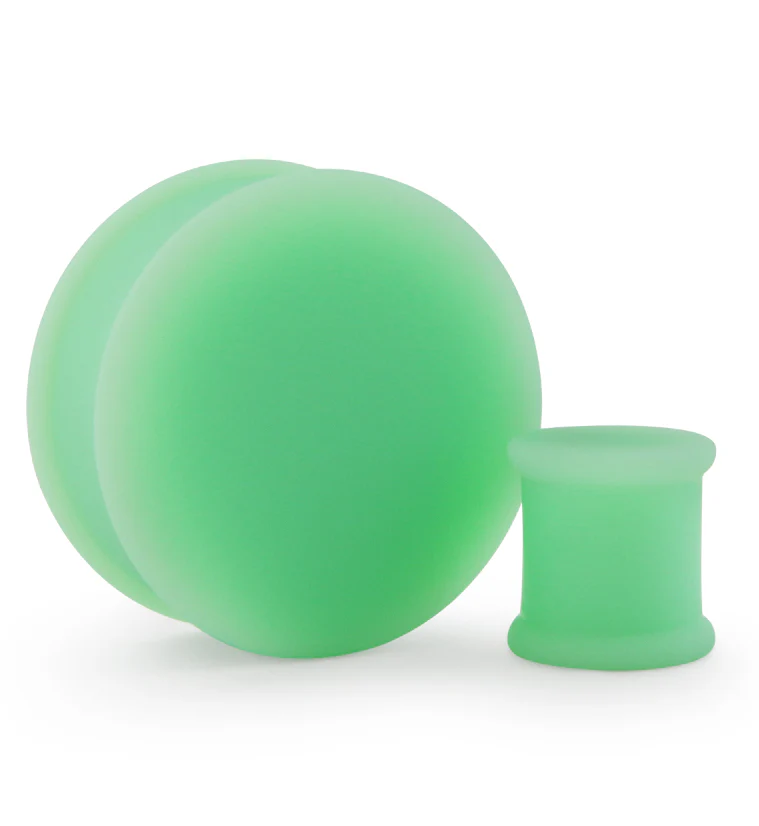 Double Flare Matte Mint Green Silicone Plugs