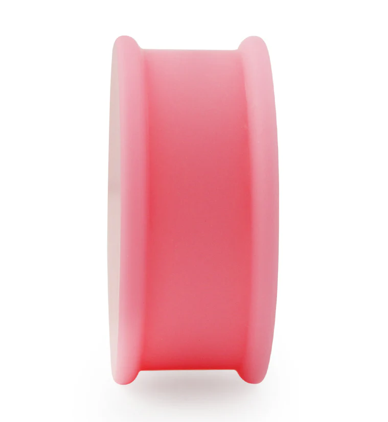 Double Flare Matte Bubblegum Pink Silicone Plugs - Image 4