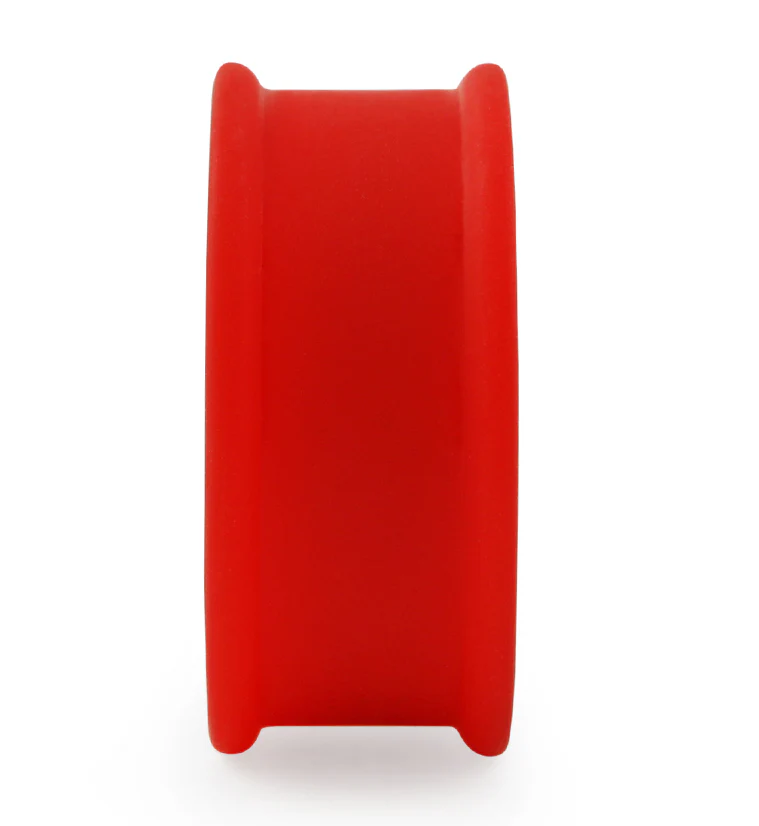 Double Flare Matte Red Silicone Plugs - Image 3