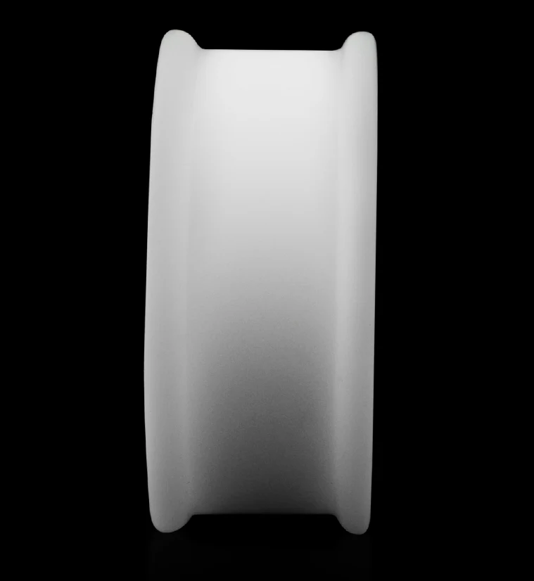 Double Flare Matte White Silicone Plugs - Image 4