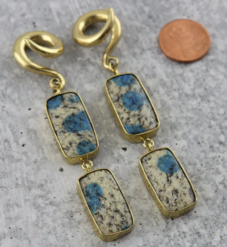 Double K2 Jasper Stone Ear Weights - Image 2