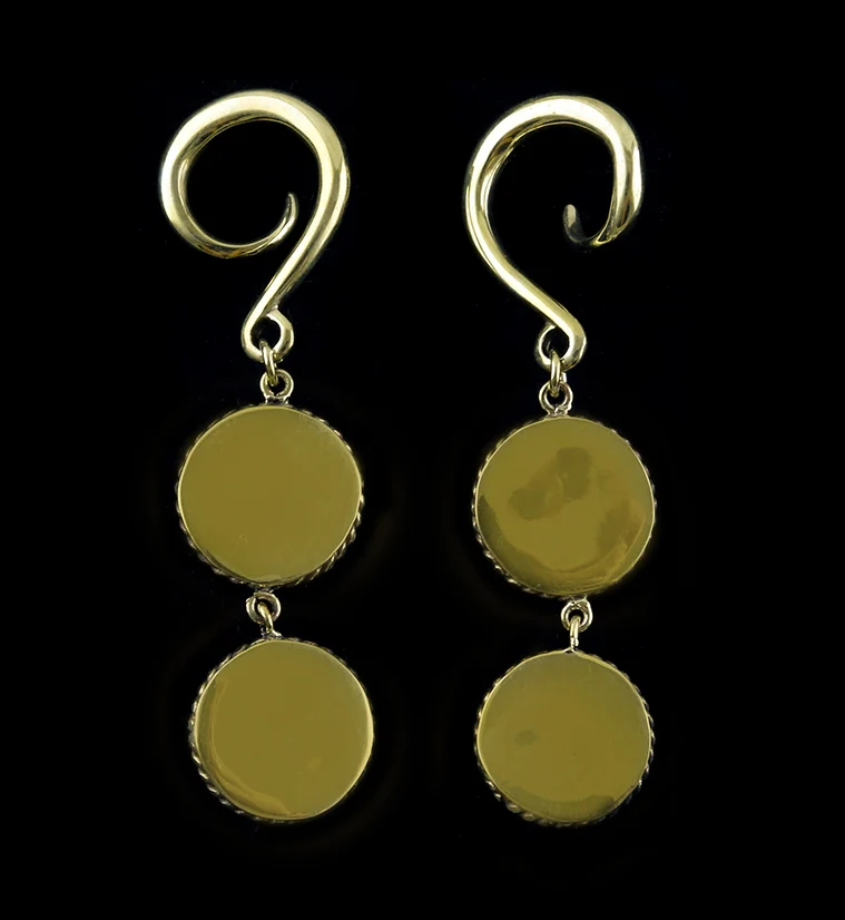 Double Purple Dichroic Glass Coil Hanging Ear Weights - Image 2